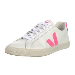 Veja Esplar sneakers shoes in white leather pink "V" logo size 7 38